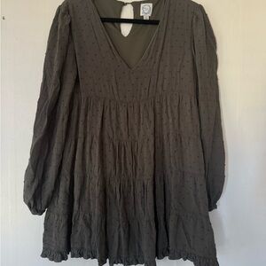 Olive Green Long Sleeve Dress